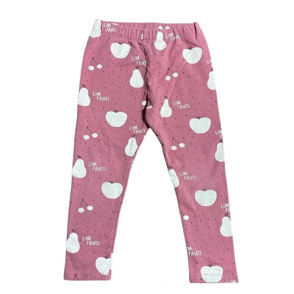 ZARA Kids Toddler Pink “Love Fruits” Leggings Girl 3-4 Years